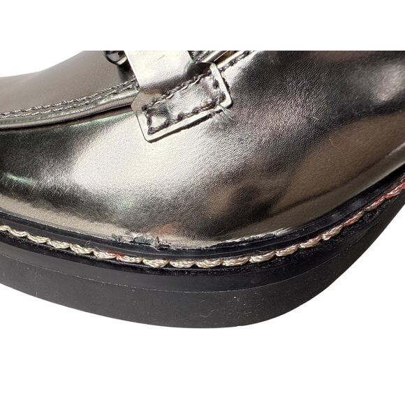 Naturalizer Loafer Callie-Moc Pumps Womens 9M Pewter Metallic Block Heel Chain - Picture 11 of 11